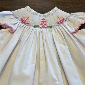 Shrimp & Grits Kids Smocked Lighthouse/ Boats Cotton Top
